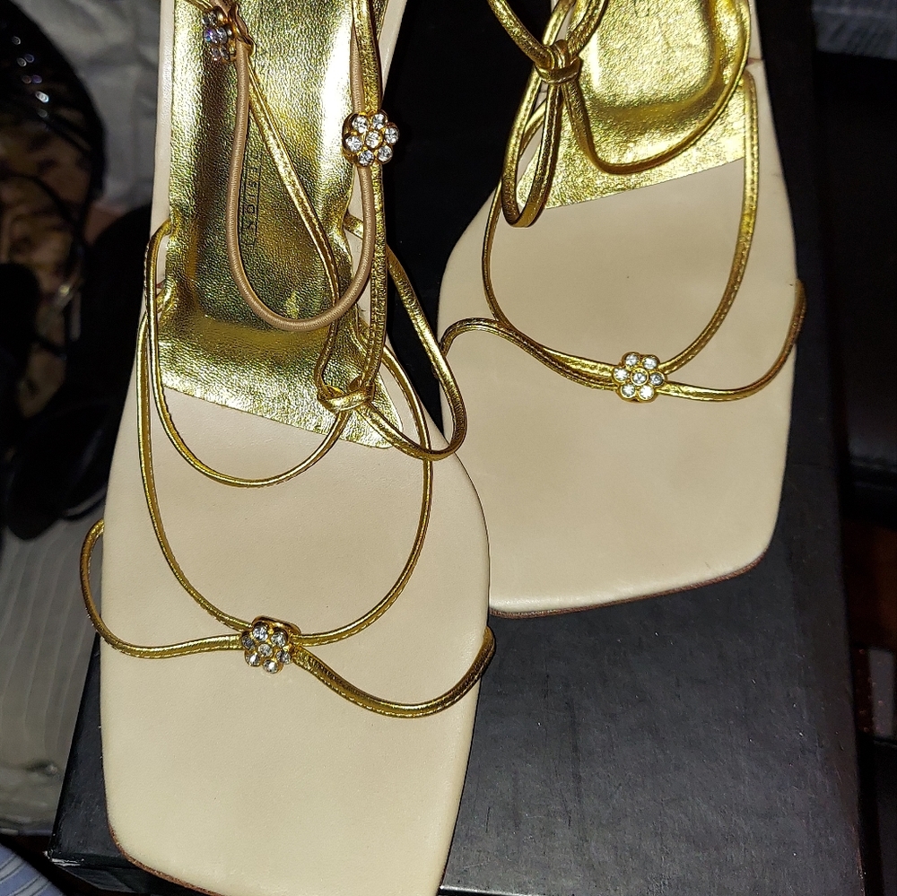 Zanotti Gold Strappy Sandals